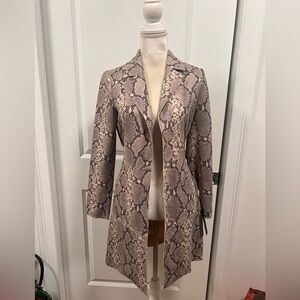 Tahari Snake Print Trench Coat